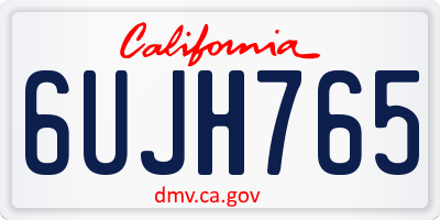 CA license plate 6UJH765
