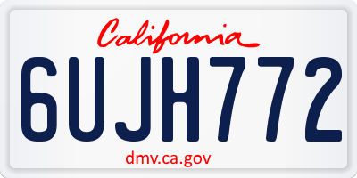 CA license plate 6UJH772