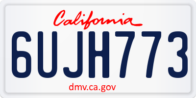 CA license plate 6UJH773