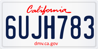CA license plate 6UJH783