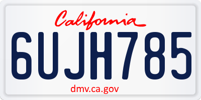 CA license plate 6UJH785