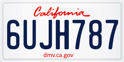 CA license plate 6UJH787