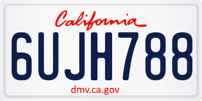 CA license plate 6UJH788
