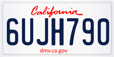 CA license plate 6UJH790