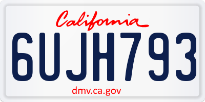 CA license plate 6UJH793