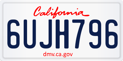 CA license plate 6UJH796