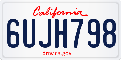 CA license plate 6UJH798