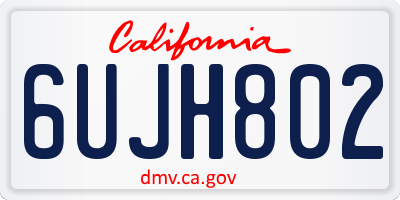 CA license plate 6UJH802