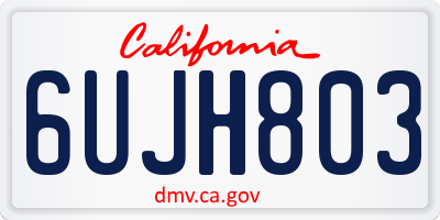 CA license plate 6UJH803