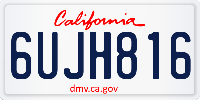 CA license plate 6UJH816