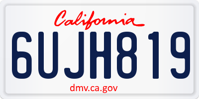 CA license plate 6UJH819