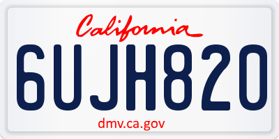CA license plate 6UJH820