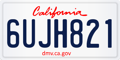 CA license plate 6UJH821