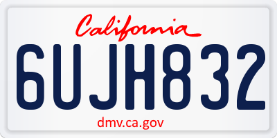 CA license plate 6UJH832