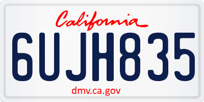 CA license plate 6UJH835