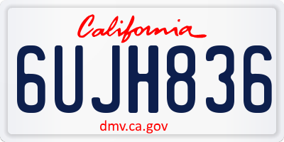 CA license plate 6UJH836