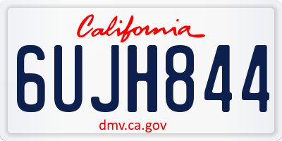 CA license plate 6UJH844