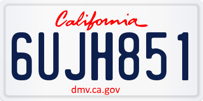 CA license plate 6UJH851