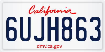 CA license plate 6UJH863
