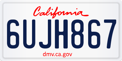 CA license plate 6UJH867