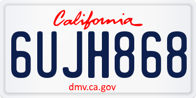 CA license plate 6UJH868