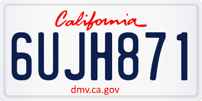 CA license plate 6UJH871