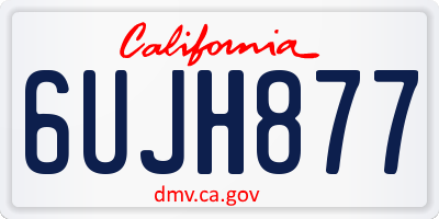 CA license plate 6UJH877