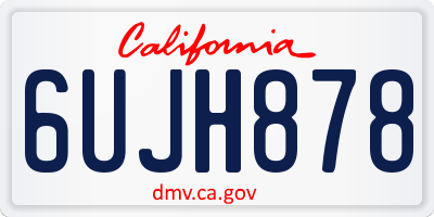 CA license plate 6UJH878