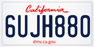 CA license plate 6UJH880