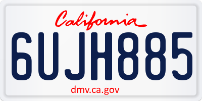 CA license plate 6UJH885