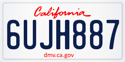 CA license plate 6UJH887