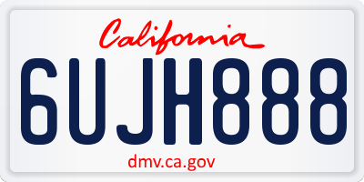 CA license plate 6UJH888