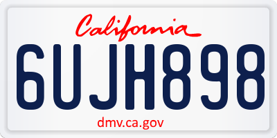 CA license plate 6UJH898
