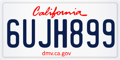 CA license plate 6UJH899