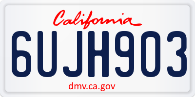 CA license plate 6UJH903
