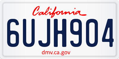 CA license plate 6UJH904