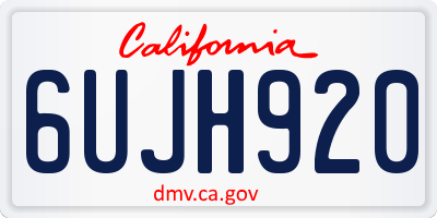 CA license plate 6UJH920