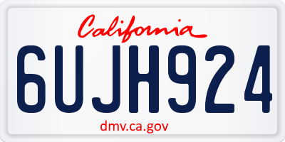 CA license plate 6UJH924