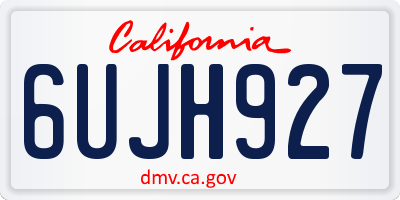 CA license plate 6UJH927