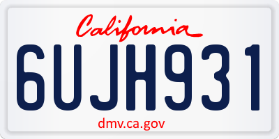 CA license plate 6UJH931