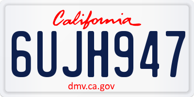 CA license plate 6UJH947