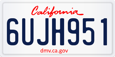 CA license plate 6UJH951
