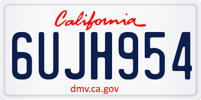 CA license plate 6UJH954