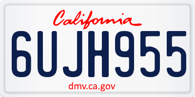 CA license plate 6UJH955