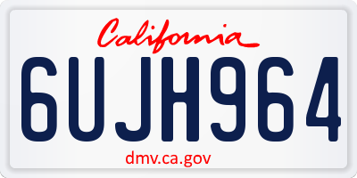 CA license plate 6UJH964