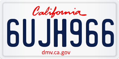 CA license plate 6UJH966