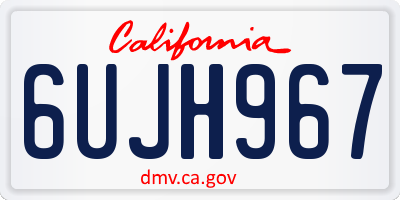 CA license plate 6UJH967