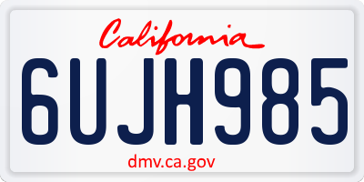CA license plate 6UJH985
