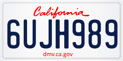 CA license plate 6UJH989