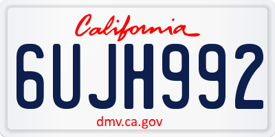 CA license plate 6UJH992